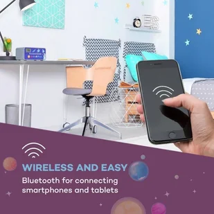 Auna Kidsbox Space CD Boombox, odtwarzacz CD, bluetooth, FM, USB, wyświetlacz LED, szary KBB-088-KidsboxSpace - Inne akcesoria audio-wideo - miniaturka - grafika 4