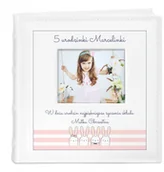 Albumy fotograficzne - NA Murrano Album mały z oknem nadruk dedykacja dla dziewczynki 5 urodziny ALB-SO-WH-UV-032 - miniaturka - grafika 1