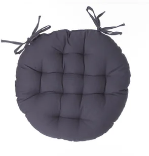 Atmosphera Poduszka na krzesło okrągła z wiązaniem do kuchni pikowana antracytowa B01C3MQBY6 - Poduszki na krzesła - miniaturka - grafika 2