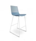 Taborety i hokery - Resol Hoker Wire Sled Stool Retro Blue-Chrome 4989 - miniaturka - grafika 1