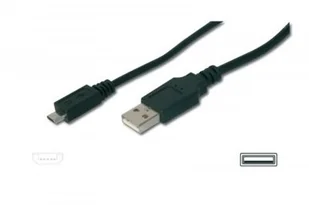 Digitus Kabel USB 2.0 AK-300110-010-S [1x Złącze męskie USB 2.0 A 1x Złącze męskie micro-USB 2.0 B] 1 m czarny - Kable USB - miniaturka - grafika 2