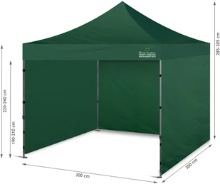Home&Garden Namiot handlowy 300 x 300 cm zielony 600258 - Pawilony ogrodowe - miniaturka - grafika 10