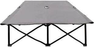 vidaXL Dwuosobowy leżak, składany, szary, stal - Leżaki ogrodowe - miniaturka - grafika 3