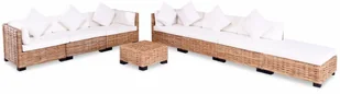 vidaXL Zestaw wypoczynkowy, 31 elementów, naturalny rattan - Komplety wypoczynkowe - miniaturka - grafika 3
