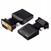 Adaptery i przejściówki - Adapter Przejściówka Konwerter Vga Do Hdmi +audio - miniaturka - grafika 1