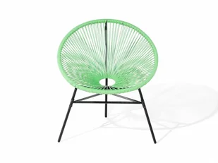 Beliani Krzesło ogrodowe zielone ACAPULCO - Fotele i krzesła ogrodowe - miniaturka - grafika 2