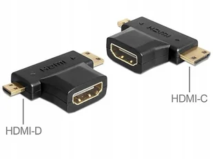 Delock Adapter HDMI (F) -> HDMI-C mini (M) + HDMI-D micro (M) 65446 - Adaptery i przejściówki - miniaturka - grafika 4
