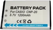 Akumulatory do aparatów dedykowane - amsahr Casio NP-20 1200 mAh, 3.7 wolta, dopuszczenie CE, RoHS.Bateria jednorazowa BT-CANP20-1CT - miniaturka - grafika 1