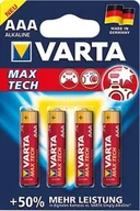Baterie i akcesoria - Varta Max Tech AAA Micro Batterie 1,5 V 4er-Blister - 04703110404 - miniaturka - grafika 1