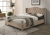 Łóżka - Signal ŁÓŻKO ASPEN VELVET 160x200 KOLOR BEŻOWY 28 ASPENV160BD - miniaturka - grafika 1