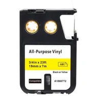 Dodatki do drukarek i skanerów - DYMO RHINO strefadrukarek.pl Taśma do XTL winylowa 1868772 żółta czarny nadruk 19mm x 7m - zamiennik PROMOCJA! XTL-1868772 - miniaturka - grafika 1