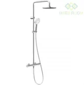 Zestawy prysznicowe - Oltens Oltens Atran zestaw prysznicowy termostatyczny z deszczownicą okrągłą chrom 36500100 - miniaturka - grafika 1