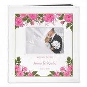 Albumy fotograficzne - Murrano Album z Okienkiem Prezent Ślubny Nadruk Róże ALB-BO-BK-UV-043 - miniaturka - grafika 1