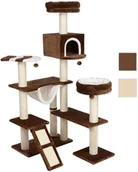 Drapaki dla kotów - GeoP Domek z piernika z drabinką drapak dla kota Ciemnobrązowy - miniaturka - grafika 1