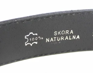 PolskaGalanteria.pl Pasek Męski Skórzany Oficer PolskaGalanteria Skóra Licowa CZARNY SZYTY CIENKĄ CZARNĄ NITKĄ 85 cm / 105 cm - Paski - miniaturka - grafika 6