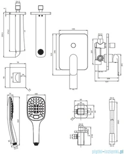 Omnires Sacramento system wannowy podtynkowy chrom SYSSCW01XCR - Baterie podtynkowe - miniaturka - grafika 2