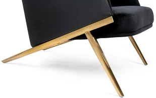 Fotel biurowy, krzesło biurowe King Home Fotel HAMPTON VELVET czarny ekoskóra czarna złota podstawa MSE011000304.E43V41 - Fotele i krzesła biurowe - miniaturka - grafika 9