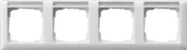 Wyłączniki światła i elektryczne - Gira 109403 ramka osłonowa 4 kieszeń mogą być znakowane, poziomo, czysto biały błyszczący 109403 - miniaturka - grafika 1
