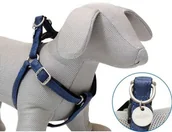 Szelki dla psów - Szelki dla psa niebieskie z ekoskóry 1cm x 25-40cm - miniaturka - grafika 1