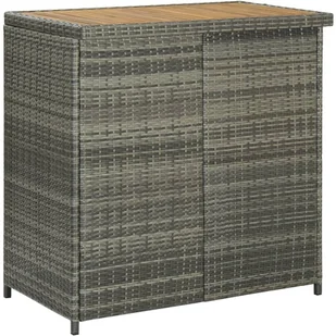 vidaXL 3-częściowy zestaw mebli barowych, polirattan, szary 313474 - Stoły z krzesłami - miniaturka - grafika 5