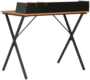 vidaXL vidaXL Biurko, czarno-brązowe, 80 x 50 x 84 cm - Biurka - miniaturka - grafika 4