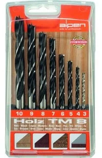 Alpen CV wiertła spiralne do drewna, średnica 3 - 10 x 1 mm, 8-częściowy zestaw w kasecie z tworzywa sztucznego, 600092100 600092100 - Wiertła - miniaturka - grafika 6