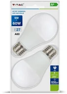 Żarówki LED - V-TAC Żarówka LED 9W E27 A60 3xKlik Ściemnialna (Blister 2szt) VT-2129 6400K 806lm - miniaturka - grafika 1