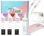 Zestawy do manicure i pedicure - Elisium Zestaw Hybrydowy 3 Lakiery Top Baza 7922 - miniaturka - grafika 1