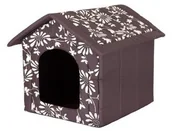 Legowiska dla psów - Hobbydog Buda dla Psa brązowa w kwiatki R2 o wymiarach 44 cm x 38 cm x 45 cm R2 BUDBWK1 - miniaturka - grafika 1