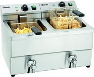 Frytownice gastronomiczne - Bartscher Frytownica elektryczna podwójna z kranem spustowym 2 x 8 l | IMBISS II A150407 - miniaturka - grafika 1