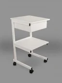 Meble i wyposażenie gabinetów medycznych - Juventas Stolik pod aparaturę metalowy II półki + szuflada SM II SZ - miniaturka - grafika 1
