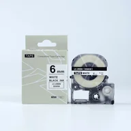Taśmy do drukarek barwiące - Epson LTS6KW, 6mm x 5m, czarny druk / biały podkład, taśma zamiennik - miniaturka - grafika 1