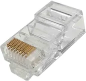 Złącza, przejściówki, adaptery - Wtyk RJ45 z pozłacanymi pinami drut) kat.6 typ EZ przelotowy 2807 - miniaturka - grafika 1