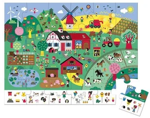 Janod Puzzle obserwacyjne w walizce Farma 24 elementy 3+ Made in France, solution-bc-7528-0 - Puzzle - miniaturka - grafika 6