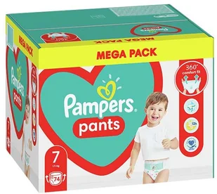 Pampers Pieluchomajtki XXL Rozm 7 17+kg,74szt 8006540069622 - Pieluchy - miniaturka - grafika 2