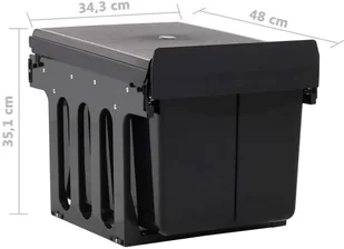 FENIKS vidaXL Kuchenny wysuwany, ciche zamykanie, 48 L vidaXL - Kosze na śmieci - miniaturka - grafika 7