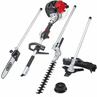 Nożyce do żywopłotu - Scheppach MFH5200-4P spalinowa podkaszarka spalinowa (1,8 KM, 4 w 1 - podkaszarka do trawy, nożyce do żywopłotu, sekator, miecz 250 mm, łańcuch firmy Oregon, obrotowa baar) z szybkozłączką i paskiem - miniaturka - grafika 1