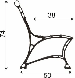 unimet NOGA ALUMINIOWA DO ŁAWKI KRÓLEWSKA NA 6 DESEK , KPL.2SZT - Pozostałe meble ogrodowe - miniaturka - grafika 2