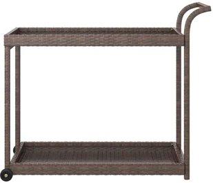 shumee Wózek barowy brązowy 100x45x83 cm polirattan - Wózki na żywność - miniaturka - grafika 4