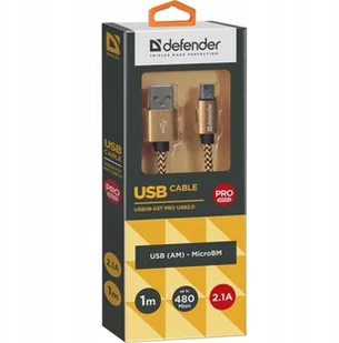 Defender Kabel USB Defender AM-micro BM 1m 2.1A złoty 87800 - Kable USB - miniaturka - grafika 2