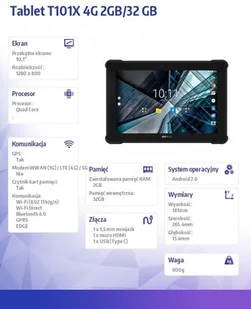 Archos tablet przemysłowy T101X 4G 2GB/32 GB 503863 - Tablety - miniaturka - grafika 6