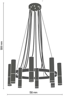Amplex Żyrandol LAMPA wisząca KAVOS 0386 okrągła OPRAWA metalowe tuby zwis czarny złoty 0386 - Lampy sufitowe - miniaturka - grafika 3