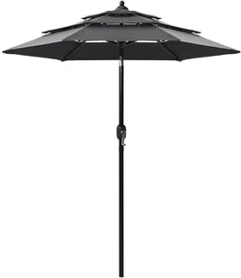 vidaXL 3-poziomowy parasol na aluminiowym słupku, antracytowy, 2 m 313854 - Parasole ogrodowe - miniaturka - grafika 2