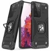 Etui i futerały do telefonów - Wozinsky Ring Armor pancerne hybrydowe etui pokrowiec + magnetyczny uchwyt Samsung Galaxy S22 Ultra czarny - miniaturka - grafika 1