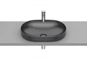 Umywalki - Roca A327527640 INSPIRA ROUND Umywalka blatowa 550x370 H75 FINECERAMIC ONYX - miniaturka - grafika 1