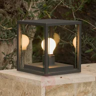 Lampy ogrodowe - Faro Lorefar Sześcienny słupek oświetleniowy Nala ciemnoszary - miniaturka - grafika 1