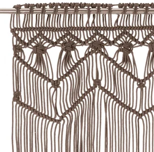 vidaXL Zasłona z makramy, kolor taupe, 140 x 240 cm, bawełna - Zasłony - miniaturka - grafika 18