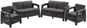 Meble ogrodowe - Allibert Meble ogrodowe CORFU REST 2 kanapy i 2 fotele - grafit 15-732 - miniaturka - grafika 1