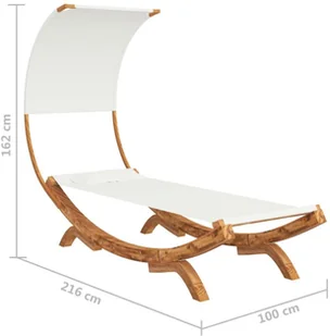 vidaXL Lumarko Hamak z zadaszeniem, 100 x 216 x 162 cm, lite drewno świerkowe! 313945 - Hamaki - miniaturka - grafika 11