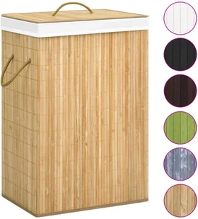 vidaXL Bambusowy kosz na pranie, 72 L vidaXL - Kosze na bieliznę - miniaturka - grafika 2